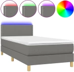 ΚΡΕΒΑΤΙ BOXSPRING ΜΕ ΣΤΡΩΜΑ & LED ΣΚ.ΓΚΡΙ 80X200 ΕΚ. ΥΦΑΣΜΑΤΙΝΟ 3133590