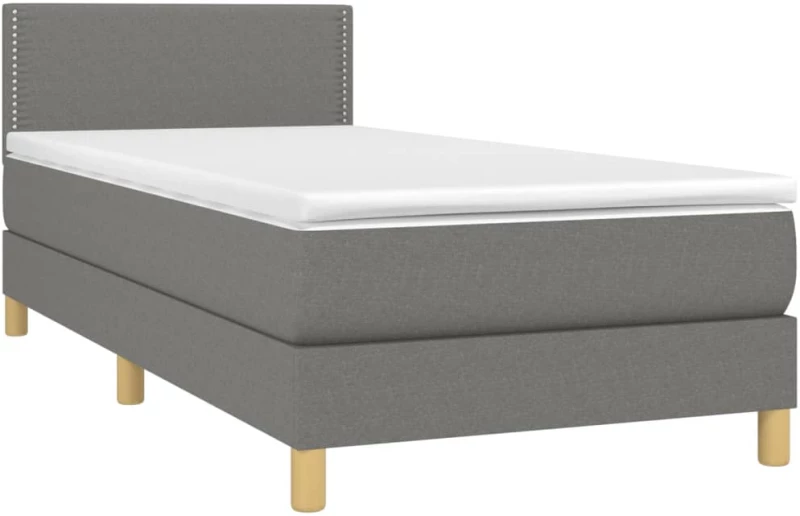 ΚΡΕΒΑΤΙ BOXSPRING ΜΕ ΣΤΡΩΜΑ & LED ΣΚ.ΓΚΡΙ 80X200 ΕΚ. ΥΦΑΣΜΑΤΙΝΟ 3133590