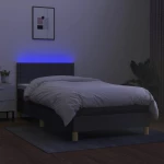 ΚΡΕΒΑΤΙ BOXSPRING ΜΕ ΣΤΡΩΜΑ & LED ΣΚ.ΓΚΡΙ 80X200 ΕΚ. ΥΦΑΣΜΑΤΙΝΟ 3133590