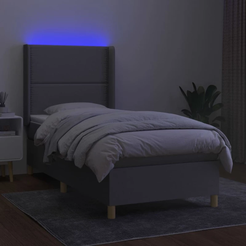 ΚΡΕΒΑΤΙ BOXSPRING ΜΕ ΣΤΡΩΜΑ & LED ΑΝ.ΓΚΡΙ 100X200ΕΚ. ΥΦΑΣΜΑΤΙΝΟ 3138773