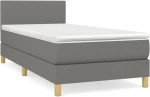 ΚΡΕΒΑΤΙ BOXSPRING ΜΕ ΣΤΡΩΜΑ ΣΚΟΥΡΟ ΓΚΡΙ 100X200 ΕΚ. ΥΦΑΣΜΑΤΙΝΟ 3140434