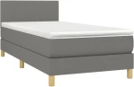 ΚΡΕΒΑΤΙ BOXSPRING ΜΕ ΣΤΡΩΜΑ ΣΚΟΥΡΟ ΓΚΡΙ 100X200 ΕΚ. ΥΦΑΣΜΑΤΙΝΟ 3140434