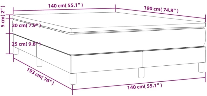ΚΡΕΒΑΤΙ BOXSPRING ΜΕ ΣΤΡΩΜΑ ΣΚΟΥΡΟ ΓΚΡΙ 140X190 ΕΚ. ΒΕΛΟΥΔΙΝΟ 3144328