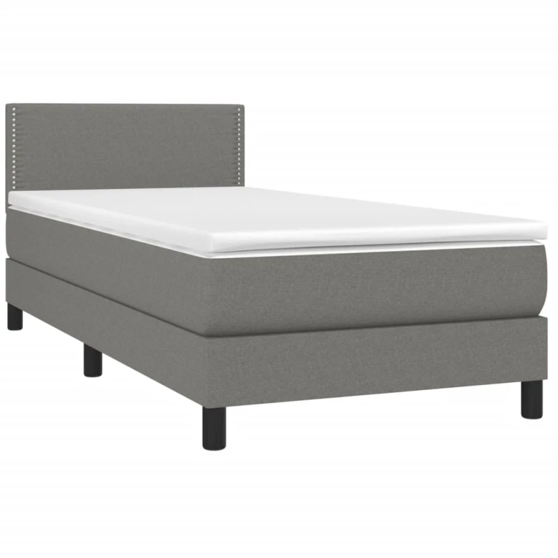 ΚΡΕΒΑΤΙ BOXSPRING ΜΕ ΣΤΡΩΜΑ & LED ΣΚ.ΓΚΡΙ 100X200 ΕΚ ΥΦΑΣΜΑΤΙΝΟ 3133054