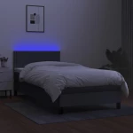 ΚΡΕΒΑΤΙ BOXSPRING ΜΕ ΣΤΡΩΜΑ & LED ΣΚ.ΓΚΡΙ 100X200 ΕΚ ΥΦΑΣΜΑΤΙΝΟ 3133054