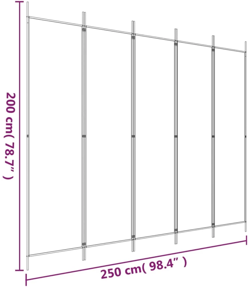ΔΙΑΧΩΡΙΣΤΙΚΟ ΔΩΜΑΤΙΟΥ ΜΕ 5 ΠΑΝΕΛ ΜΑΥΡΟ 250X200 ΕΚ. ΑΠΟ ΎΦΑΣΜΑ 350189