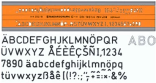 STANDARDGRAPH ΣΤΕΝΣΙΛ ΓΡΑΜΜΑΤΩΝ ΑΓΓΛΙΚΑ 202/3mm