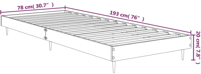 ΠΛΑΙΣΙΟ ΚΡΕΒΑΤΙΟΥ ΓΚΡΙ ΣΚΥΡΟΔΕΜΑΤΟΣ 75 X 190 ΕΚ. ΕΠΕΞΕΡΓ. ΞΥΛΟ 832313
