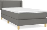 ΚΡΕΒΑΤΙ BOXSPRING ΜΕ ΣΤΡΩΜΑ ΣΚΟΥΡΟ ΓΚΡΙ 90X190 ΕΚ. ΥΦΑΣΜΑΤΙΝΟ 3130154