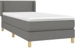 ΚΡΕΒΑΤΙ BOXSPRING ΜΕ ΣΤΡΩΜΑ ΣΚΟΥΡΟ ΓΚΡΙ 90X190 ΕΚ. ΥΦΑΣΜΑΤΙΝΟ 3130154
