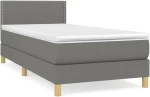 ΚΡΕΒΑΤΙ BOXSPRING ΜΕ ΣΤΡΩΜΑ ΣΚΟΥΡΟ ΓΚΡΙ 90X190 ΕΚ. ΥΦΑΣΜΑΤΙΝΟ 3140498