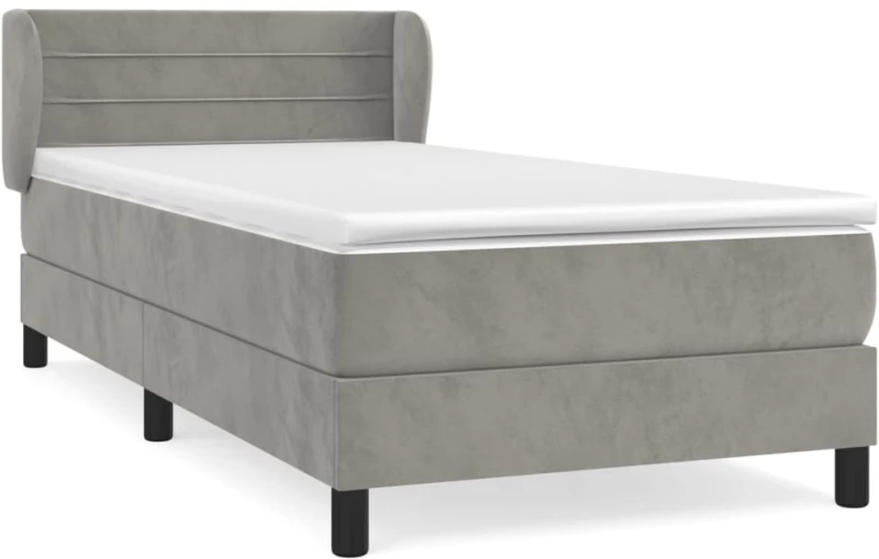 ΚΡΕΒΑΤΙ BOXSPRING ΜΕ ΣΤΡΩΜΑ ΑΝΟΙΧΤΟ ΓΚΡΙ 90X200 ΕΚ. ΒΕΛΟΥΔΙΝΟ 3127529