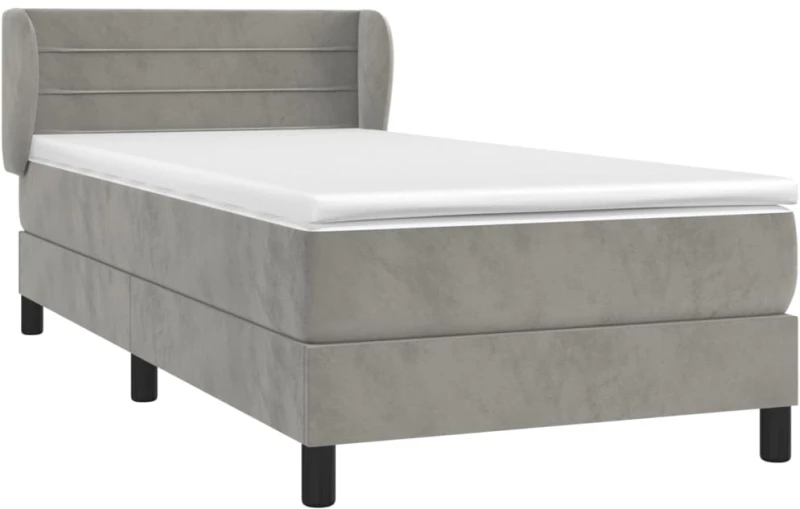 ΚΡΕΒΑΤΙ BOXSPRING ΜΕ ΣΤΡΩΜΑ ΑΝΟΙΧΤΟ ΓΚΡΙ 90X200 ΕΚ. ΒΕΛΟΥΔΙΝΟ 3127529