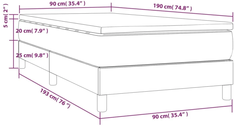 ΚΡΕΒΑΤΙ BOXSPRING ΜΕ ΣΤΡΩΜΑ ΓΚΡΙ 90X190 ΕΚ. ΑΠΟ ΣΥΝΘΕΤΙΚΟ ΔΕΡΜΑ 3144235