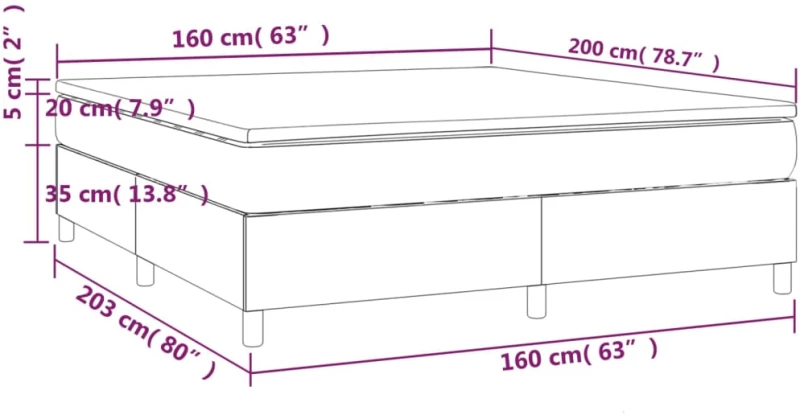 ΚΡΕΒΑΤΙ BOXSPRING ΜΕ ΣΤΡΩΜΑ ΣΚΟΥΡΟ ΜΠΛΕ 160X200 ΕΚ. ΒΕΛΟΥΔΙΝΟ 3144691