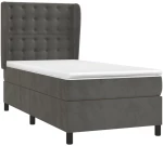 ΚΡΕΒΑΤΙ BOXSPRING ΜΕ ΣΤΡΩΜΑ ΣΚΟΥΡΟ ΓΚΡΙ 100X200 ΕΚ. ΒΕΛΟΥΔΙΝΟ 3129436
