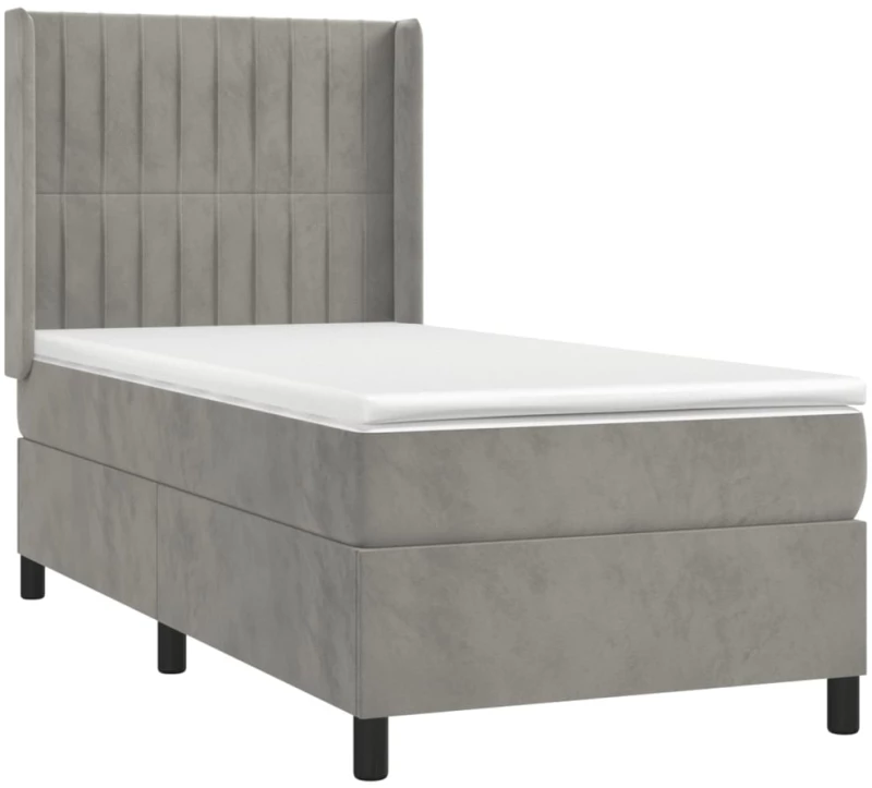 ΚΡΕΒΑΤΙ BOXSPRING ΜΕ ΣΤΡΩΜΑ ΑΝΟΙΧΤΟ ΓΚΡΙ 80X200 ΕΚ. ΒΕΛΟΥΔΙΝΟ 3132765