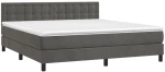 ΚΡΕΒΑΤΙ BOXSPRING ΜΕ ΣΤΡΩΜΑ & LED ΣΚ. ΓΚΡΙ 160X200ΕΚ. ΒΕΛΟΥΔΙΝΟ 3134652