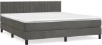 ΚΡΕΒΑΤΙ BOXSPRING ΜΕ ΣΤΡΩΜΑ ΣΚΟΥΡΟ ΓΚΡΙ 160X200 ΕΚ. ΒΕΛΟΥΔΙΝΟ 3141432