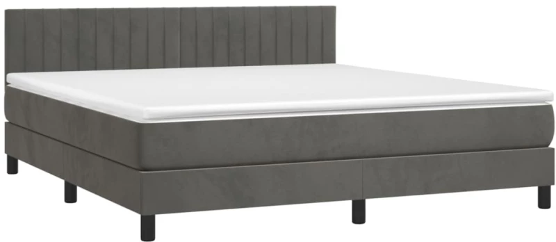 ΚΡΕΒΑΤΙ BOXSPRING ΜΕ ΣΤΡΩΜΑ ΣΚΟΥΡΟ ΓΚΡΙ 160X200 ΕΚ. ΒΕΛΟΥΔΙΝΟ 3141432