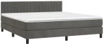 ΚΡΕΒΑΤΙ BOXSPRING ΜΕ ΣΤΡΩΜΑ ΣΚΟΥΡΟ ΓΚΡΙ 160X200 ΕΚ. ΒΕΛΟΥΔΙΝΟ 3141432