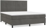 ΚΡΕΒΑΤΙ BOXSPRING ΜΕ ΣΤΡΩΜΑ ΣΚΟΥΡΟ ΓΚΡΙ 160X200 ΕΚ. ΒΕΛΟΥΔΙΝΟ 3143152