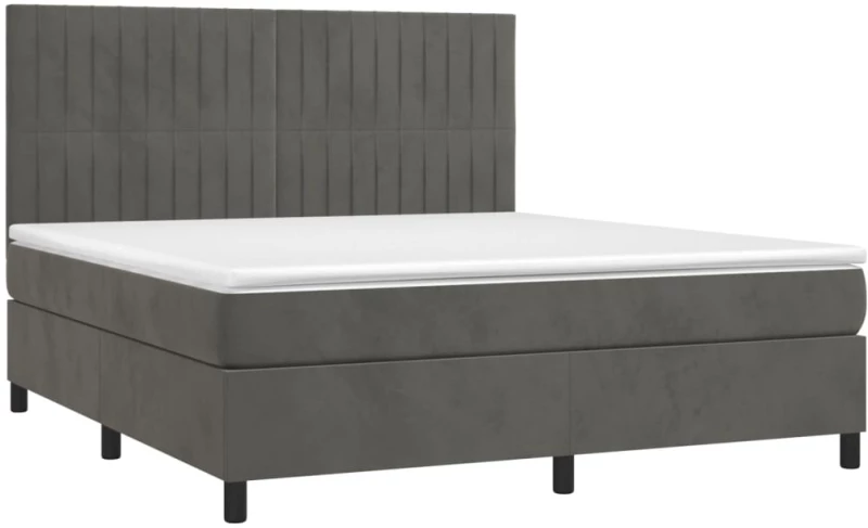 ΚΡΕΒΑΤΙ BOXSPRING ΜΕ ΣΤΡΩΜΑ ΣΚΟΥΡΟ ΓΚΡΙ 160X200 ΕΚ. ΒΕΛΟΥΔΙΝΟ 3143152