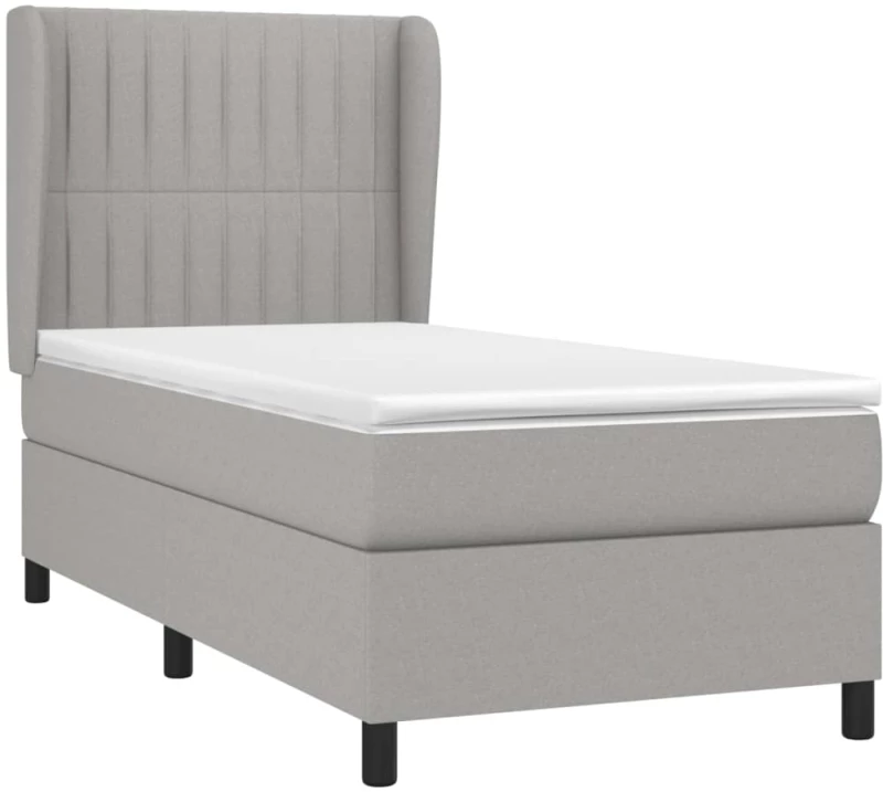 ΚΡΕΒΑΤΙ BOXSPRING ΜΕ ΣΤΡΩΜΑ ΑΝΟΙΧΤΟ ΓΚΡΙ 90X200 ΕΚ. ΥΦΑΣΜΑΤΙΝΟ 3128093