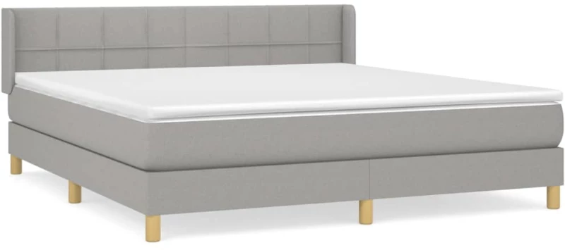 ΚΡΕΒΑΤΙ BOXSPRING ΜΕ ΣΤΡΩΜΑ ΑΝΟΙΧΤΟ ΓΚΡΙ 180X200 ΕΚ. ΥΦΑΣΜΑΤΙΝΟ 3130289