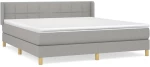 ΚΡΕΒΑΤΙ BOXSPRING ΜΕ ΣΤΡΩΜΑ ΑΝΟΙΧΤΟ ΓΚΡΙ 180X200 ΕΚ. ΥΦΑΣΜΑΤΙΝΟ 3130289