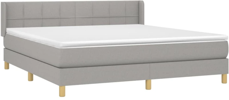 ΚΡΕΒΑΤΙ BOXSPRING ΜΕ ΣΤΡΩΜΑ ΑΝΟΙΧΤΟ ΓΚΡΙ 180X200 ΕΚ. ΥΦΑΣΜΑΤΙΝΟ 3130289