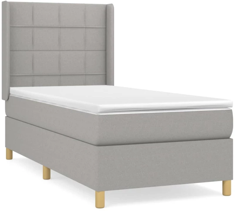 ΚΡΕΒΑΤΙ BOXSPRING ΜΕ ΣΤΡΩΜΑ ΑΝΟΙΧΤΟ ΓΚΡΙ 90X200 ΕΚ. ΥΦΑΣΜΑΤΙΝΟ 3131961