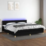 ΚΡΕΒΑΤΙ BOXSPRING ΜΕ ΣΤΡΩΜΑ & LED ΜΑΥΡΟ 200X200 ΕΚ. ΥΦΑΣΜΑΤΙΝΟ 3133743