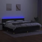 ΚΡΕΒΑΤΙ BOXSPRING ΜΕ ΣΤΡΩΜΑ & LED ΜΑΥΡΟ 200X200 ΕΚ. ΥΦΑΣΜΑΤΙΝΟ 3133743