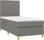 ΚΡΕΒΑΤΙ BOXSPRING ΜΕ ΣΤΡΩΜΑ & LED ΣΚ.ΓΚΡΙ 100X200 ΕΚ ΥΦΑΣΜΑΤΙΝΟ 3135254