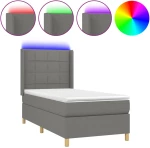 ΚΡΕΒΑΤΙ BOXSPRING ΜΕ ΣΤΡΩΜΑ & LED ΣΚ.ΓΚΡΙ 90X200 ΕΚ. ΥΦΑΣΜΑΤΙΝΟ 3138846
