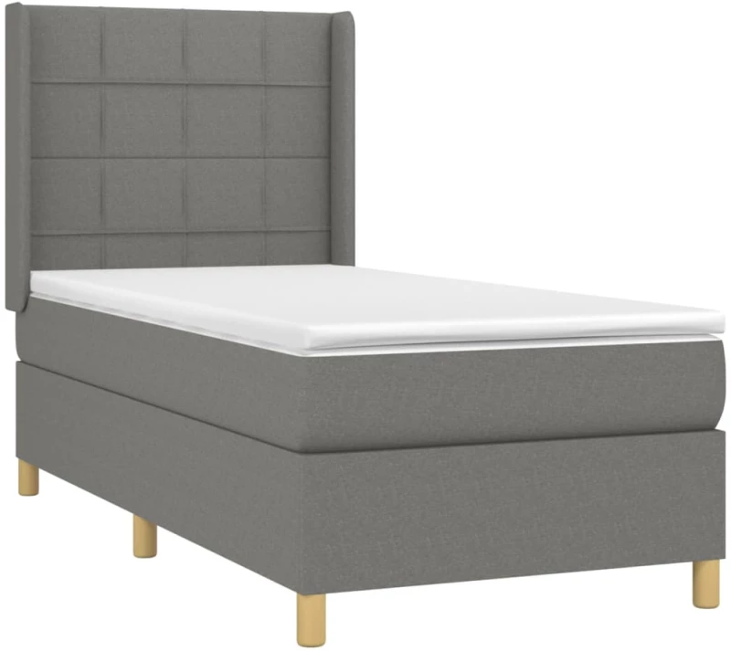 ΚΡΕΒΑΤΙ BOXSPRING ΜΕ ΣΤΡΩΜΑ & LED ΣΚ.ΓΚΡΙ 90X200 ΕΚ. ΥΦΑΣΜΑΤΙΝΟ 3138846