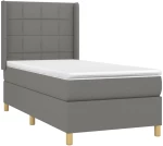 ΚΡΕΒΑΤΙ BOXSPRING ΜΕ ΣΤΡΩΜΑ & LED ΣΚ.ΓΚΡΙ 90X200 ΕΚ. ΥΦΑΣΜΑΤΙΝΟ 3138846