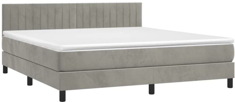 ΚΡΕΒΑΤΙ BOXSPRING ΜΕ ΣΤΡΩΜΑ ΑΝΟΙΧΤΟ ΓΚΡΙ 180X200 ΕΚ. ΒΕΛΟΥΔΙΝΟ 3141437