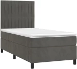 ΚΡΕΒΑΤΙ BOXSPRING ΜΕ ΣΤΡΩΜΑ ΣΚΟΥΡΟ ΓΚΡΙ 90X200 ΕΚ. ΒΕΛΟΥΔΙΝΟ 3143122