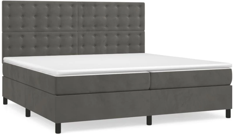ΚΡΕΒΑΤΙ BOXSPRING ΜΕ ΣΤΡΩΜΑ ΣΚΟΥΡΟ ΓΚΡΙ 200X200 ΕΚ. ΒΕΛΟΥΔΙΝΟ 3143284