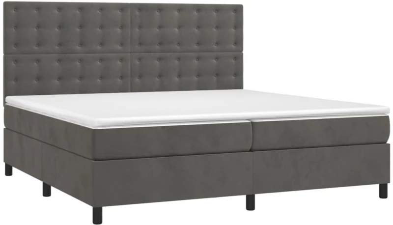 ΚΡΕΒΑΤΙ BOXSPRING ΜΕ ΣΤΡΩΜΑ ΣΚΟΥΡΟ ΓΚΡΙ 200X200 ΕΚ. ΒΕΛΟΥΔΙΝΟ 3143284