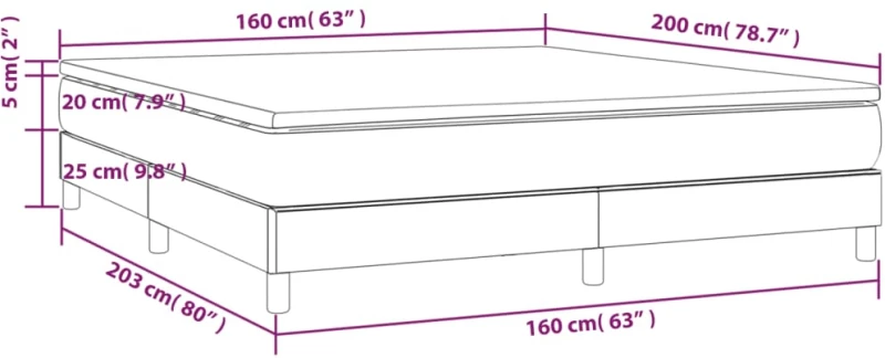 ΚΡΕΒΑΤΙ BOXSPRING ΜΕ ΣΤΡΩΜΑ ΣΚΟΥΡΟ ΓΚΡΙ 160X200 ΕΚ ΥΦΑΣΜΑΤΙΝΟ 3144086