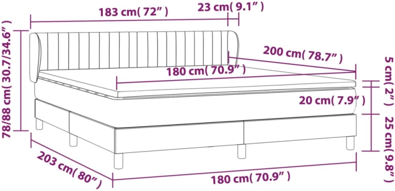 ΚΡΕΒΑΤΙ BOXSPRING ΜΕ ΣΤΡΩΜΑ ΑΝΟΙΧΤΟ ΓΚΡΙ 180X200 ΕΚ. ΥΦΑΣΜΑΤΙΝΟ 3126421
