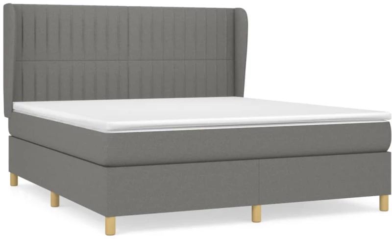 ΚΡΕΒΑΤΙ BOXSPRING ΜΕ ΣΤΡΩΜΑ ΣΚΟΥΡΟ ΓΚΡΙ 180X200 ΕΚ ΥΦΑΣΜΑΤΙΝ 3128702