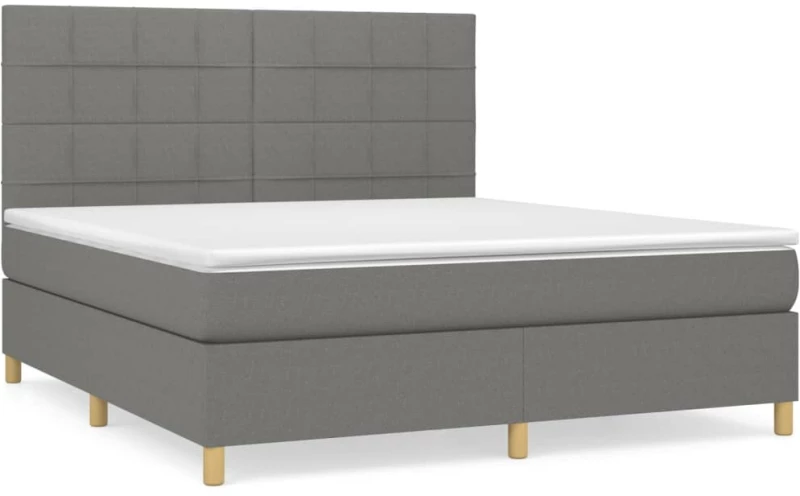ΚΡΕΒΑΤΙ BOXSPRING ΜΕ ΣΤΡΩΜΑ ΣΚΟΥΡΟ ΓΚΡΙ 180X200 ΕΚ ΥΦΑΣΜΑΤΙΝ 3142354