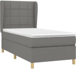 ΚΡΕΒΑΤΙ BOXSPRING ΜΕ ΣΤΡΩΜΑ ΣΚΟΥΡΟ ΓΚΡΙ 90X190 ΕΚ. ΥΦΑΣΜΑΤΙΝΟ 3128486