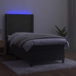ΚΡΕΒΑΤΙ BOXSPRING ΜΕ ΣΤΡΩΜΑ & LED ΣΚ. ΓΚΡΙ 100X200ΕΚ. ΒΕΛΟΥΔΙΝΟ 3139428