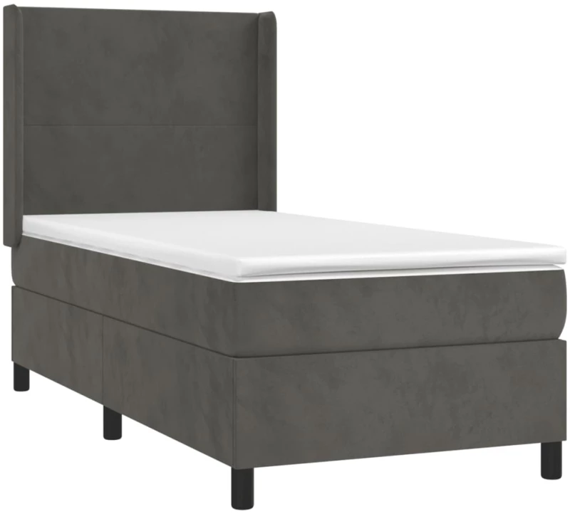 ΚΡΕΒΑΤΙ BOXSPRING ΜΕ ΣΤΡΩΜΑ & LED ΣΚ. ΓΚΡΙ 100X200ΕΚ. ΒΕΛΟΥΔΙΝΟ 3139428