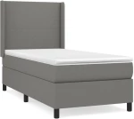 ΚΡΕΒΑΤΙ BOXSPRING ΜΕ ΣΤΡΩΜΑ ΣΚΟΥΡΟ ΓΚΡΙ 90X190 ΕΚ. ΥΦΑΣΜΑΤΙΝΟ 3131234